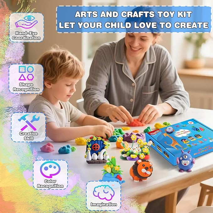 Modeling Clay - 50 Colors Air Dry Clay, DIY Molding Magic Clay for Slime add ins & Slime Supplies, Kids Toys Set for Boys and Girls
