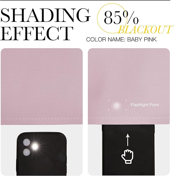 NICETOWN Room Darkening Draperies Curtain Panels - Window Treatment Thermal Insulated Solid Grommet Room Darkening Curtains/Panels/Drapes for Bedroom (Baby Pink, Set of 2, 80 by 95 Inch)