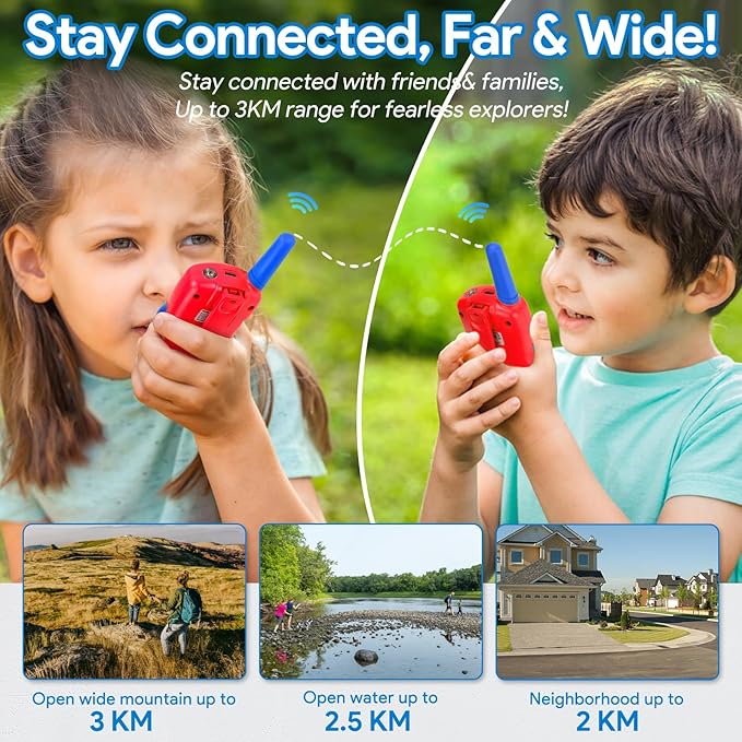 Vvinca Walkie Talkies for Kids Rechargeable, Spider Toys for Ages 3 4 5 6 7 8 9 10 Boys Girls Christmas Birthday Gifts for 3-12 Year Old, 2 Way Radio 22 CH VOX Long Range Walkie Talkie with Flashlight