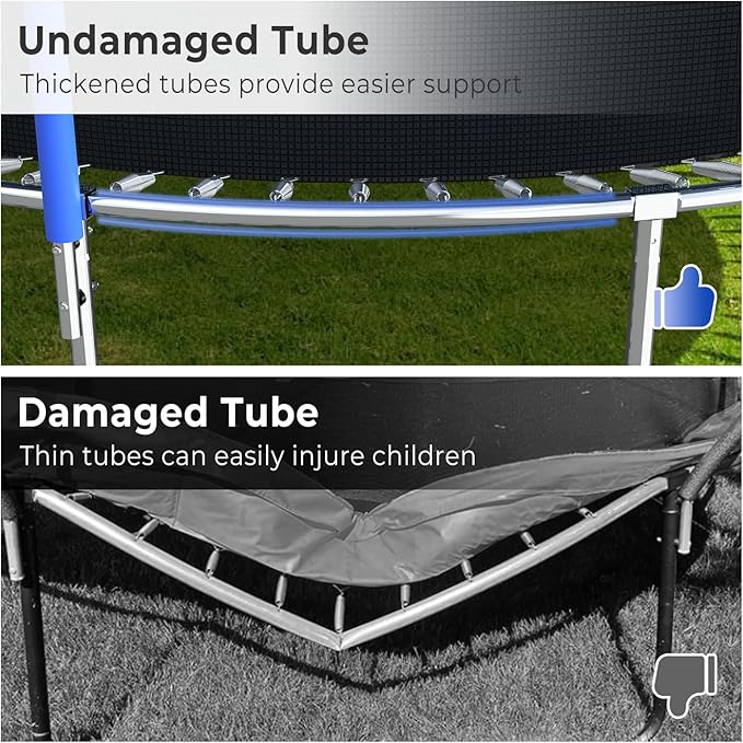 Upgraded 16FT 15FT 14FT 12FT 10FT 8FT Trampoline Outdoor with Basketball Hoop and Net, Capacity for 4-6 Kids and Adults