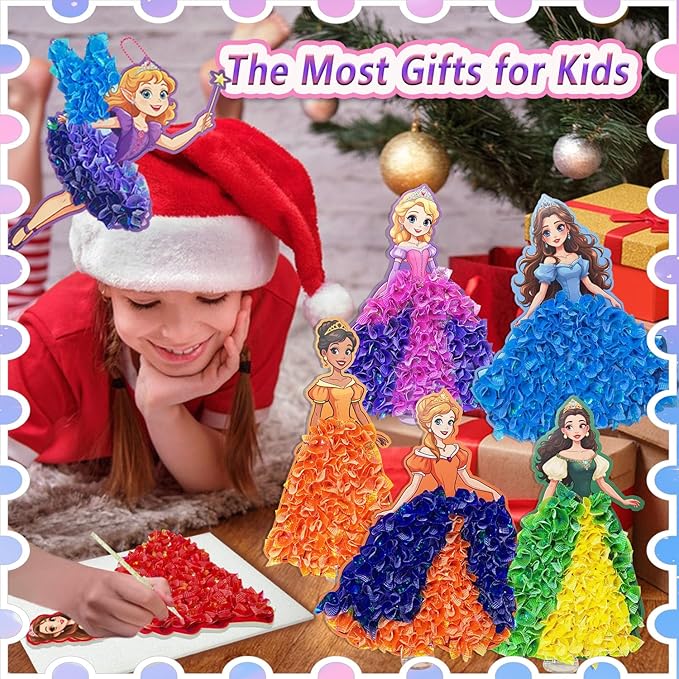 JRD&BS WINL Poke in Fun Art Kit for Kids Toys Age 3-12 Year Old 3D Creative Princesses for Girls Birthday Gifts for 3 4 5 6 7 8 9…… Year Old Boy DIY Craft Art Kit for Teens Beginner Kids