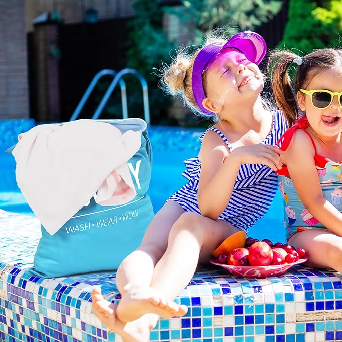 Sylfairy 2 Pcs Large Travel Laundry Bags, Waterproof Wet Dry Bags, Washable Dirty Clothes Bags for Gym, Swimming, Yoga