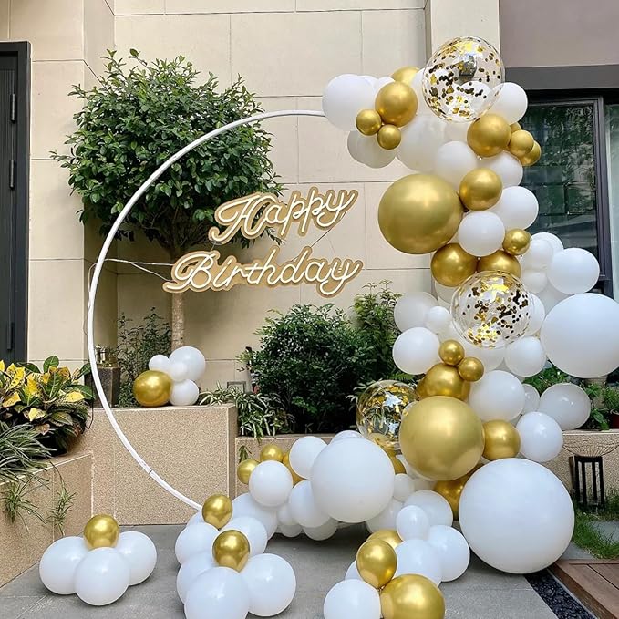 140pcs Metallic Gold Round Balloons Different Sizes 18 12 10 5 Inch Latex Balloons for Arch Decoration Party Balloon Kit for Graduation Birthday Party Wedding Balloon Baby Shower Decoration