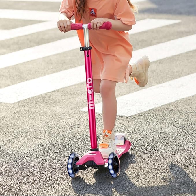 Micro Kickboard - Maxi Deluxe LED - Three Wheeled, Lean-to-Steer Swiss-Designed Micro Scooter for Kids with Motion-Activated Light-Up Wheels for Ages 5-12 …