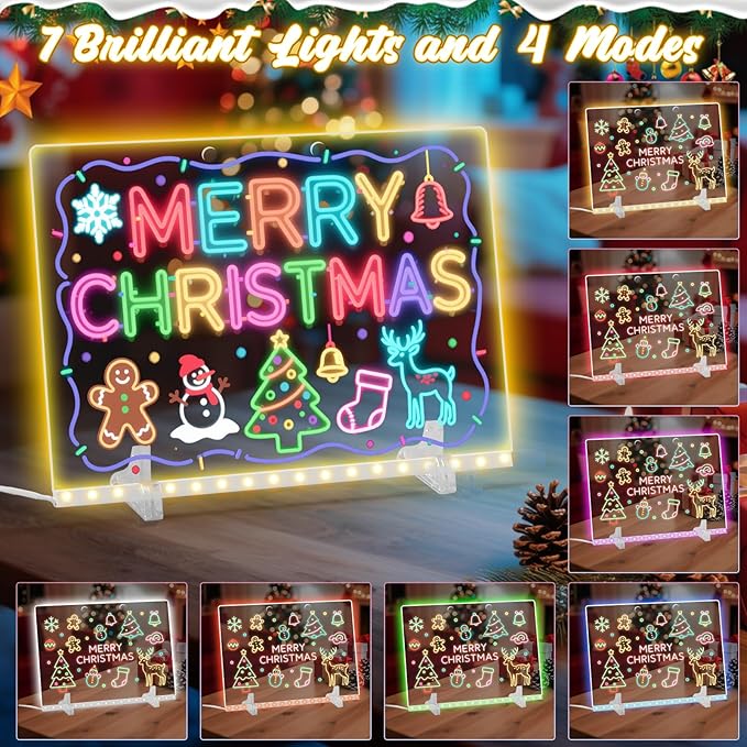 Lumiboard LED Drawing Board,Cosmody Light Up Drawing Board,Led Doodle Board for Kids,Christmas Party Favor Gifts Christmas Stocking Stuffers(13.7"*10")