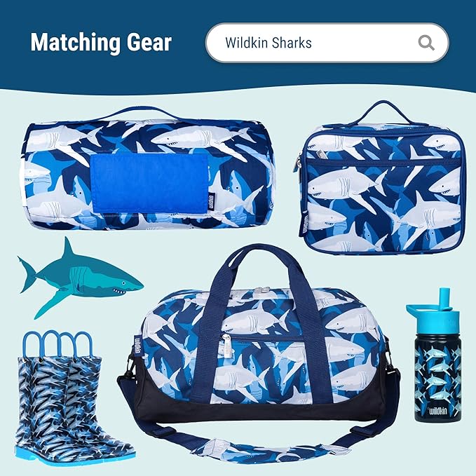 Wildkin ECO rPET 15-inch Kids Backpack – Sustainable, Padded, Adjustable – Sharks