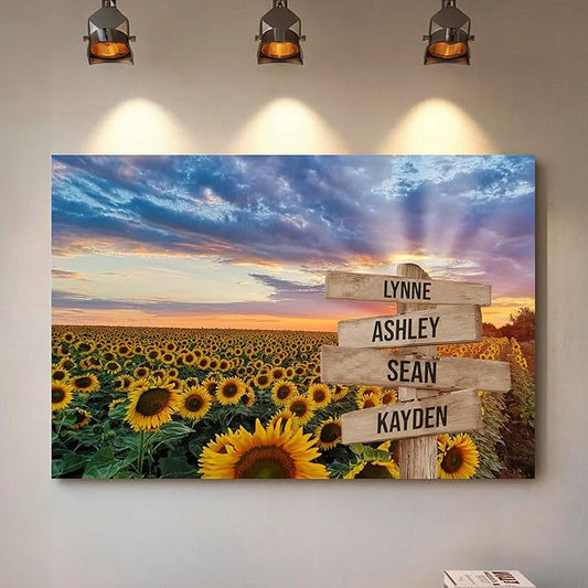 Personalized Gifts for Mom Family Names Street Custom Multi-Name Date of Birth Vintage Street Sign Happy Mothers Day Canvas Wall Art Best Christmas Gifts for Mommy from Daughter Son Children Kids #15