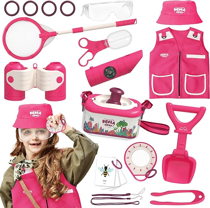 SMILESSKIDDO Bug Catcher for Kids, 25 Pcs Kids Explorer Kit & Kid Bug Catching Kit - Kid Nature Kits Outdoor Adventure Toys for Girls 3+ Years Old