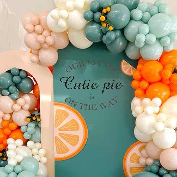 Our Little Cutie Pie is On The Way Wall Decal - Baby Shower Party Decorations Stickers, Gender Reveal Party Supplies Wall Stickers, Balloon Arch Background Wall Decoration Cutie Pie Sign Decal