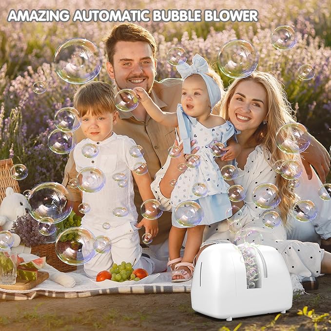 Bubble Machine for Kids Parties Bubble Maker Operated by Plugin or Batteries Outdoors Blower Life Theme Parties Weddings Birthday Parties Create Bubble World Gifts for Boys and Girls