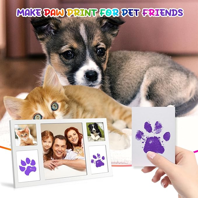 75ml Purple Baby Hand and Footprint Ink Kit, Baby Handprint Footprint Paint for Newborn Keepsake, Dog Cat Paw Print Kit, Washable, Non Toxic Acid-Free, Safe Gentle for Ideal New Mom Gifts