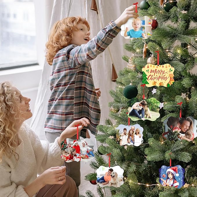 Personalized Christmas Ornaments 2025, Custom Photo Text Hanging Ornament Keepsake Gift for Christmas Tree Decorations, Baby Shower, Engaged, Married, Family, Friends