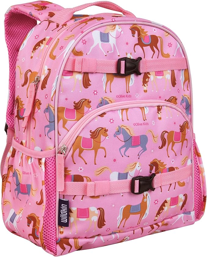 Wildkin ECO rPET 15-inch Kids Backpack – Sustainable, Padded, Adjustable – Horses