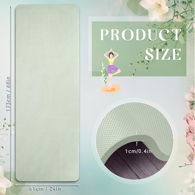 Timgle 6 Pcs 10mm Thick Yoga Mat Bulk, 68 x 24 Inches, Anti-Slip Tear-Resistant Exercise Mat for Adult Fitness, Stretching, Workout and Studio