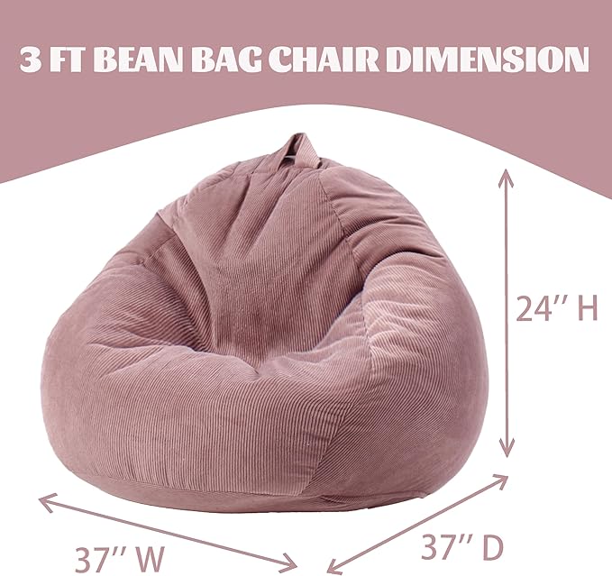 Bean Bag Chairs for Kids Chair Round Sofa Memory Foam Filling Reading Gaming Sofa for Living Room Bedroom