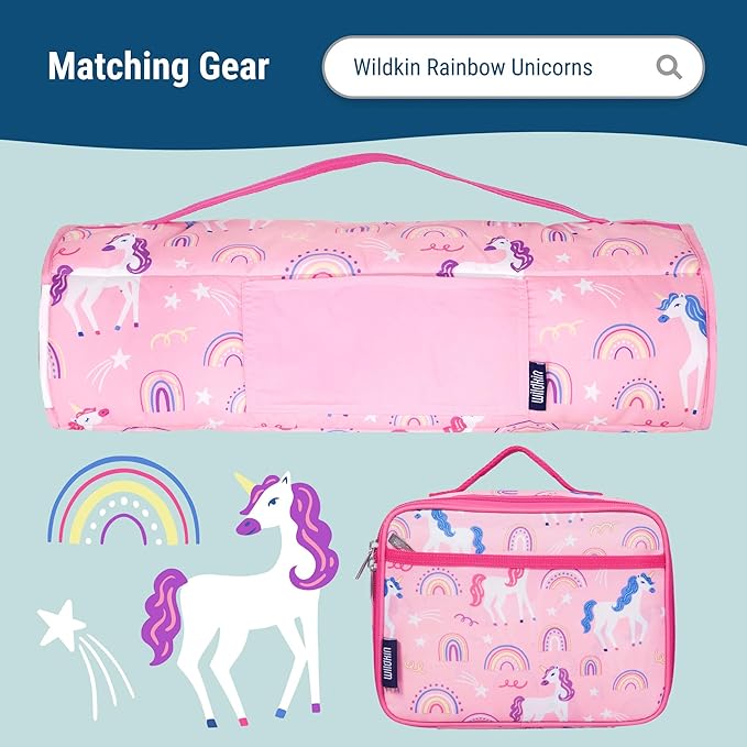 Wildkin 15-inch Kids Backpack – Durable, Padded, Adjustable for School & Travel - Rainbow Unicorns