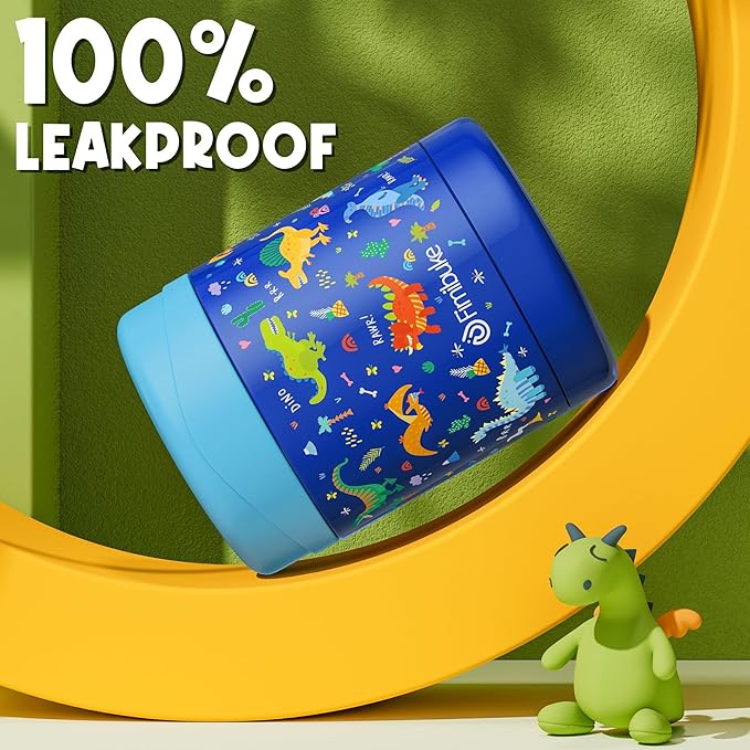 Fimibuke Insulated Kids Food Jar, 2 Pack 12 OZ Bpa Free Stainless Steel Vacuum Thermos for Hot Cold Food, Leakproof Snack Container for School Boys Girls Wide Mouth Toddler Lunch Box for Smoothie Soup