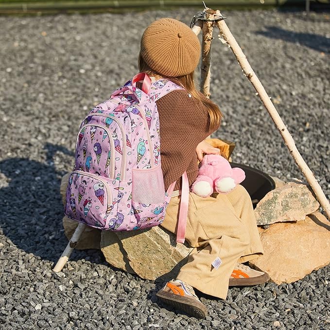 CLUCI Kids Backpack for Girls Bookbags Preschool Backpack Toddler Daycare School Bag Elementary Kindergarten Lightweight Waterproof Pink Unicorn