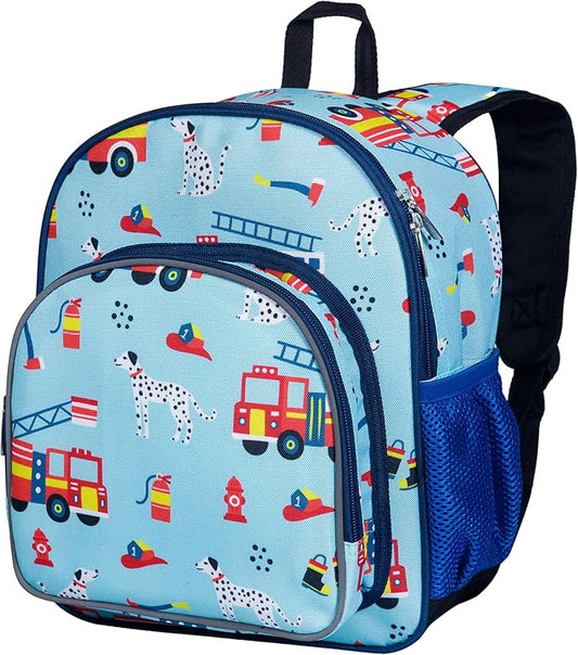 Wildkin 12-inch Kids Backpack – Padded, Adjustable, Ideal for Daycare & Travel - Firefighters