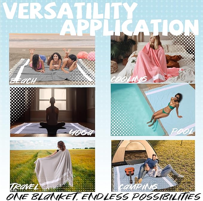 Large Picnic Blanket Outdoor Law Park Grass Patio Mat Manta Para Soft Car Travel Essentials Road Trip Summer Vacation Stuff Outside Accessories Roadtrip Camping Gear Rv Must Haves Glamping Tent Gadget