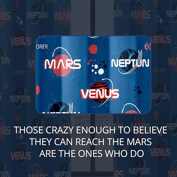 Kids Space Mars Blackout Curtains - 100% Blackout, Thermal Insulated, Noise Reducing,Bring The Cosmos Closer to Kids Room, 2 Panels (Planet Parade, W52×L63)
