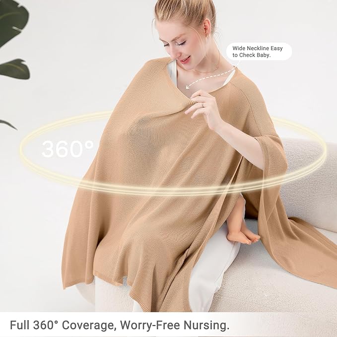 Nursing Cover for Breastfeeding – Privacy Breast Feeding Covers for Women – Soft Lyocell Fabric, Lightweight & Breathable – Multi-Use Scarf, Shawl, Baby Blanket – One Size – With Laundry Bag