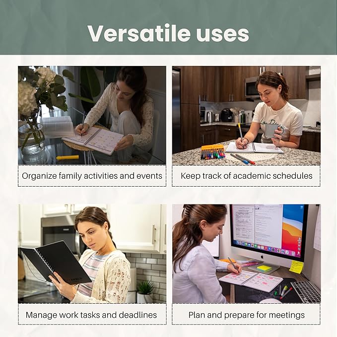 Undated Monthly Planner 2025-2026 - 18 Month Calendar Planner Book for School, Office and Home - Hardcover Blank Planners for Goals, Tasks and Dates - B5 Beige