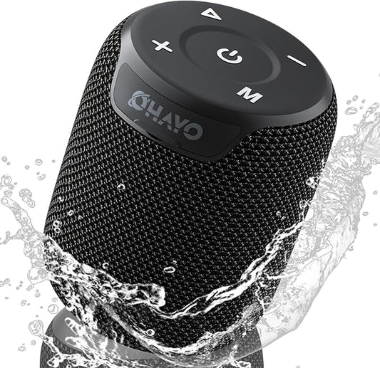 OHAYO Portable Bluetooth Speaker,IPX7 Waterproof Speakers, 15W Loud Stereo Sound, Wireless V5.3, AUX&TF-Card in, TWS, Built-in Mic, Black