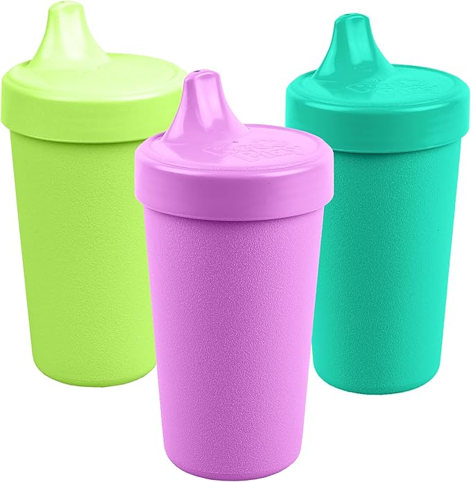 Re-Play Sippy Cups for Toddlers - 10 Oz. Reusable Spill Proof Cups for Kids, Dishwasher/Microwave Safe - Made in USA - Set of 3-3.13" x 6.25" - Mermaid
