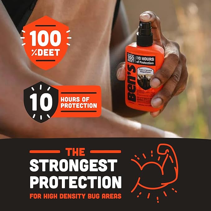 Ben's 100 Tick & Insect Repellent - Alcohol-Free DEET Insect Repellent Pump Spray - Offers 10 Hours of Protection for Adults & Children -3.4 Fl Oz (2 Pack)