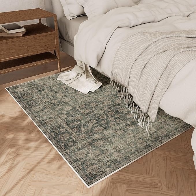 Machine Washable Throw Rugs for Entryway: Door Mat Indoor Entrance 2x3 Rug Boho Small Area Rug Non-Slip Low Pile Kitchen Rug for Front Door Indoor Entrance Entry Kids Room