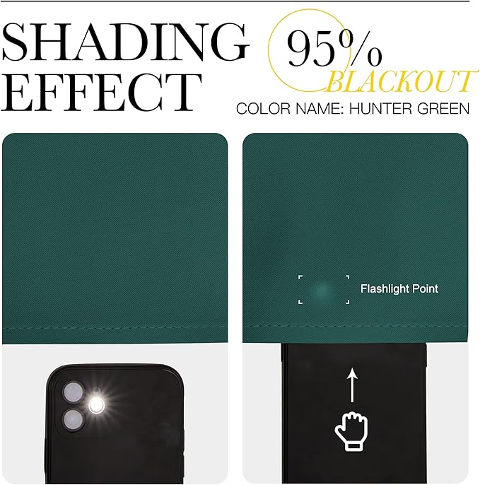 NICETOWN Blackout Hunter Green Curtains 84 inches Long, Grommet Room Darkening Thermal Insulated Sound Dampening Window Treatments for Bedroom/Home Office, 2 Panels, W46 x L84