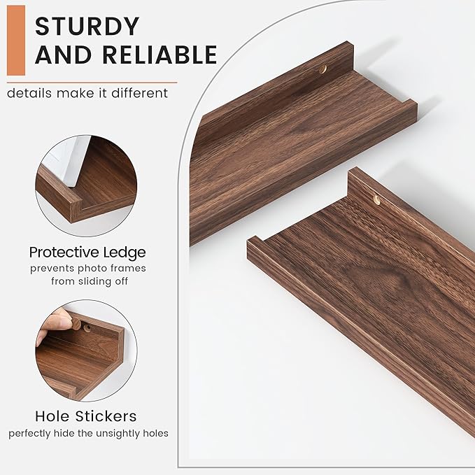 Floating Picture Ledge Shelves for Wall Set of 4, 72 Inch Wall Shelves with Lip Long Large Nursery Book Shelf for Toys Storage Kids Bookshelf Wall Mounted Living Room Bedroom Decor Frames