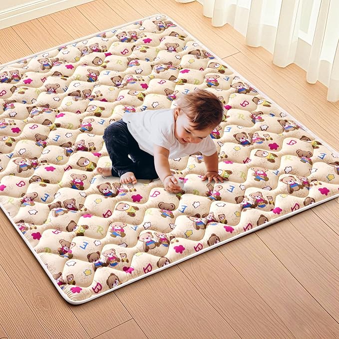 High-Density Foam Baby Play Mat, 47x47 Inches Thicken One-Piece Comfortable and Soft Playmat, Non Slip Machine Washable Floor Mat for Infants, Tapete para Bebes,Toddlers