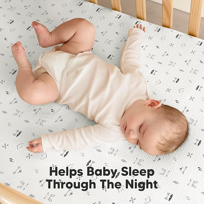 KeaBabies 2-Pack Muslin Crib Sheets for Boys, Girls - 100% Organic Cotton Fitted Baby Crib Mattress Sheet, Soft Breathable Standard Toddler Bed Cover Bedding Set, Neutral, Durable 52x28 (Nordic)