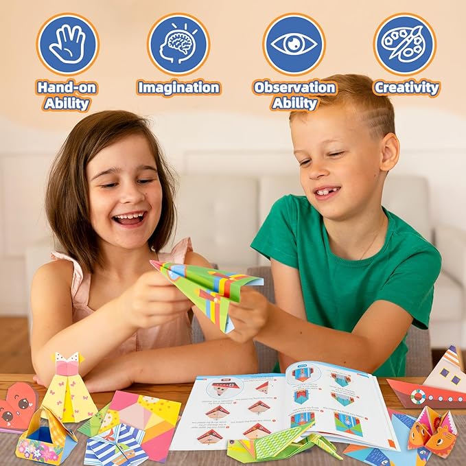 Origami Paper Kit for Kids Ages 5-8 8-12,152 Sheets Origami Paper - 72 Double Sided Patterns with Instructional Book,DIY Art Craft Projects,Travel Game Activity,Gift for Boys Girls Beginners