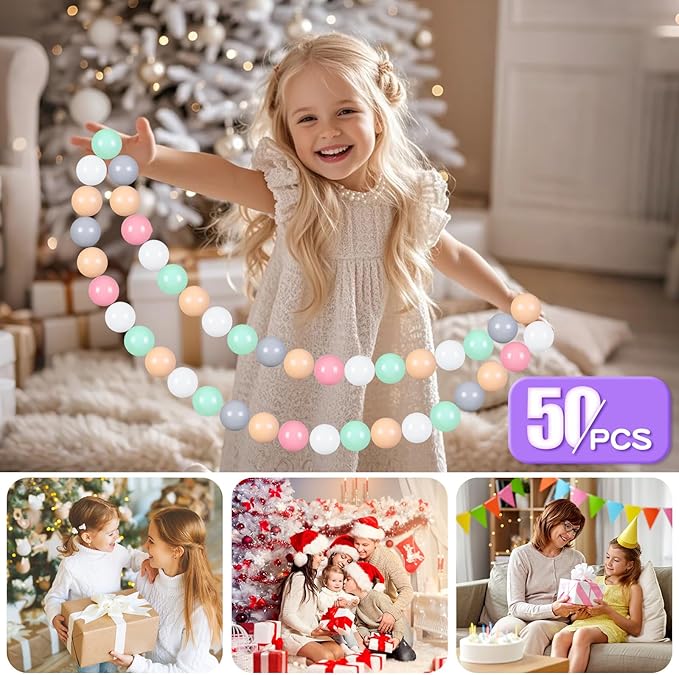 GOGOSO Balls for Ball Pit - Plastic Ball for Toddlers 1-3, Baby Kids Ball Pool Decoration 50 100 200 300 500 1000 (6 Colors, 50 Balls)