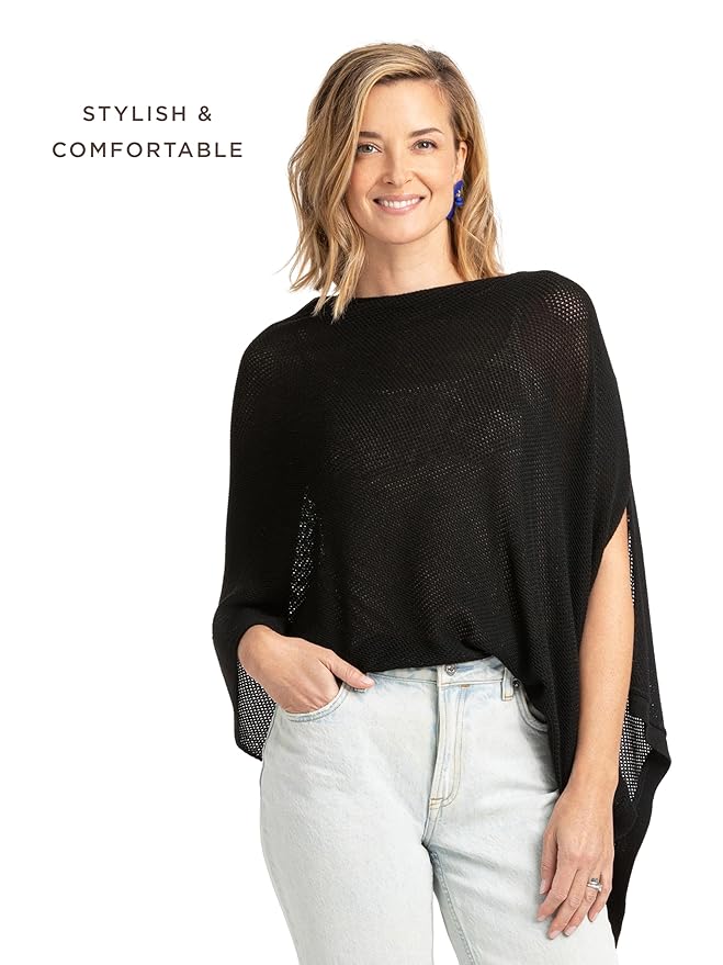 We are Amma | The Cocoon™ - Newborn Essentials Must Haves: Nursing Cover for Breast Feeding Essentials | Nursing Sweater Used as Breastfeeding Cover (Black, One Size)