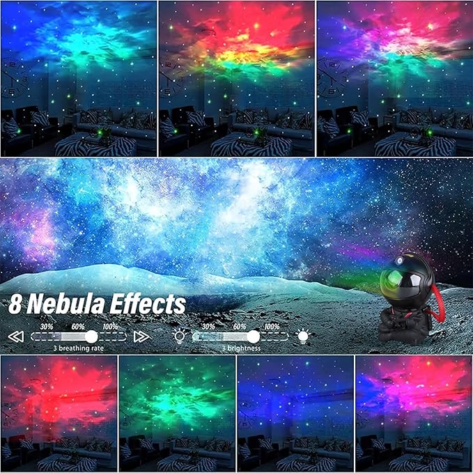 Astronaut Star Projector, Star Projector Galaxy Light for Kids，8 Modes Remote and 270° Adjustable Led Lights for Bedroom, Girls Room Decoration, Home Theater, Ceiling, Timer (Black Guitar)