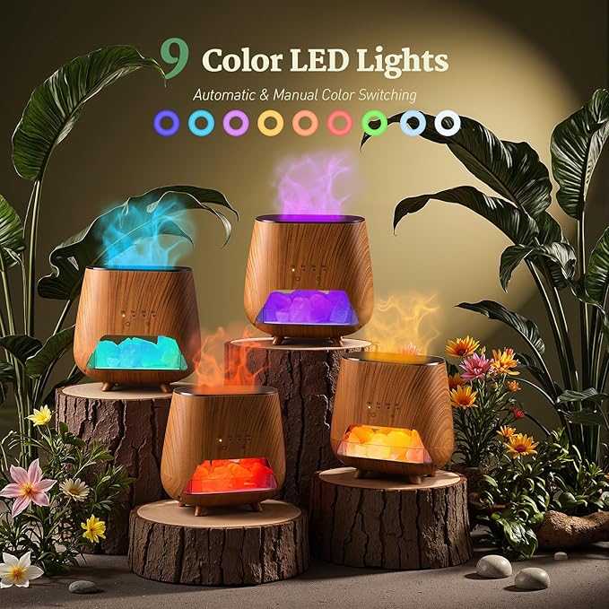 Scent Diffuser Upgraded with 9 Colors LED Light for Bedroom
