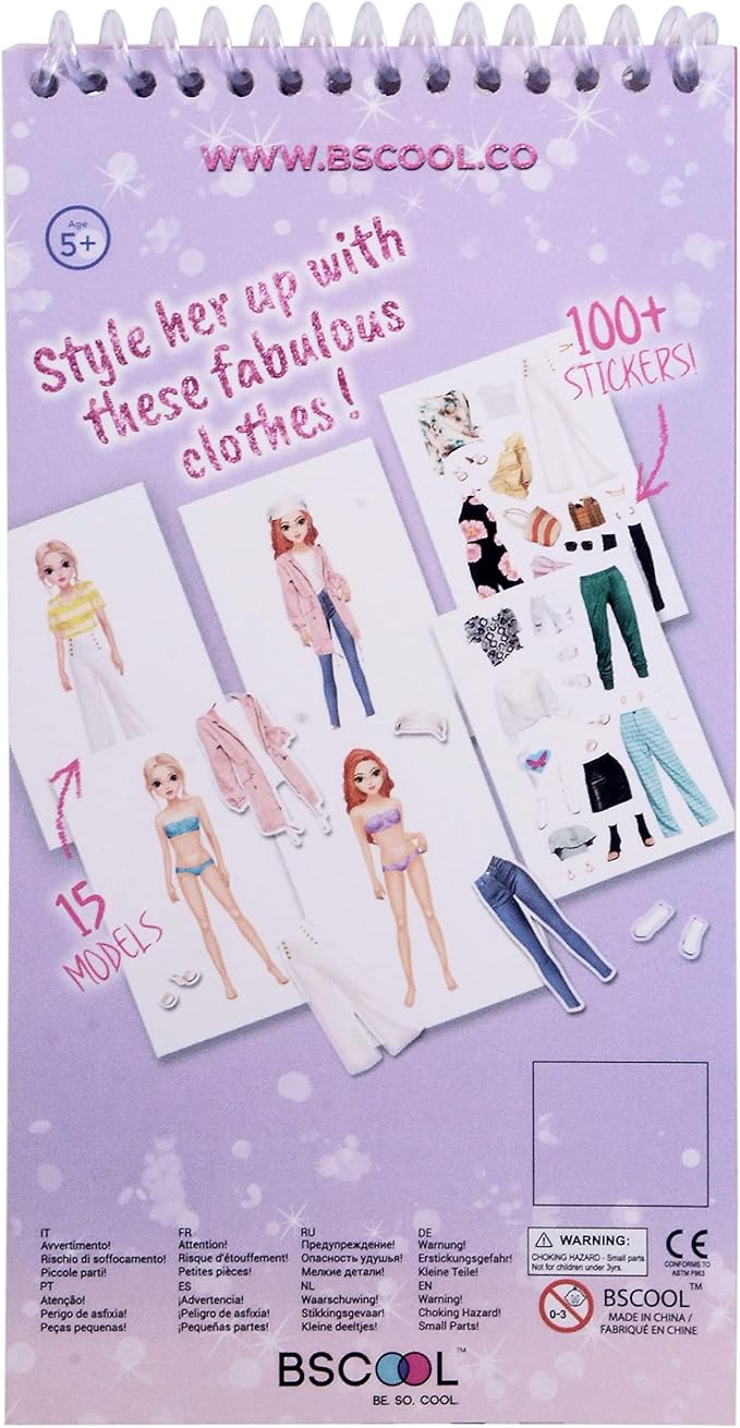 Sticker Dress up - Sticker Activity Book for Kids. Learn Girls Fashion Design with Stickers and Guides for Kids 5 and up. Little Designer Creativity Book. Stickers, Paper Dolls. Gift for Girls