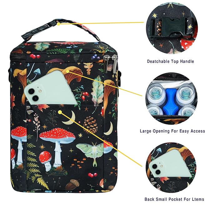 Breastmilk Cooler Bag with Ice Pack Fits 4 Baby Bottles Up to 9 Ounce Insulated Baby Bottle Bag Breast Milk Cooler on The Go with Strap Baby Bottle Cooler Bag for Nursing Mom Daycare or Travel