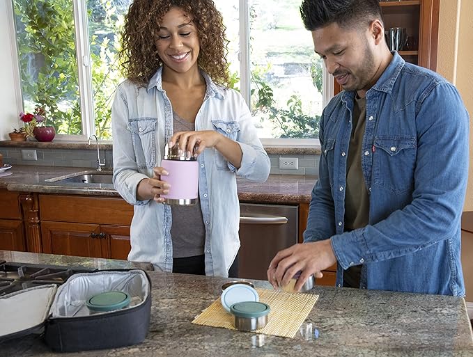 MIRA 15 oz Insulated Food Thermos for hot and cold foods - Leak-Proof Stainless Steel Container with Spoon - Hawaiian Blue