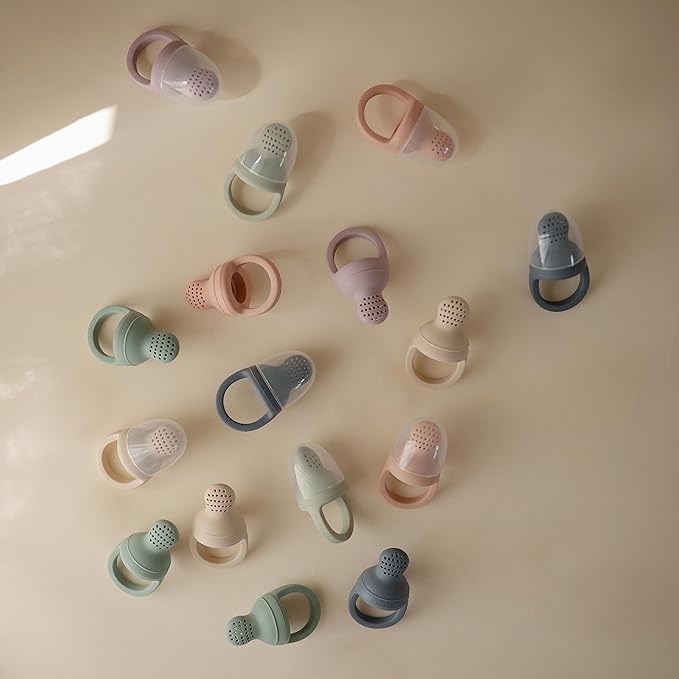 mushie Silicone Baby Fresh Fruit & Food Feeder Pacifier | 6 Months+ (Blush)