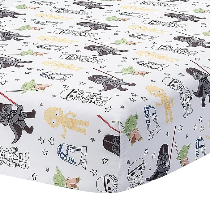 Lambs & Ivy Star Wars Classic 3-Piece Baby Crib Bedding Set - Yoda/Darth Vader