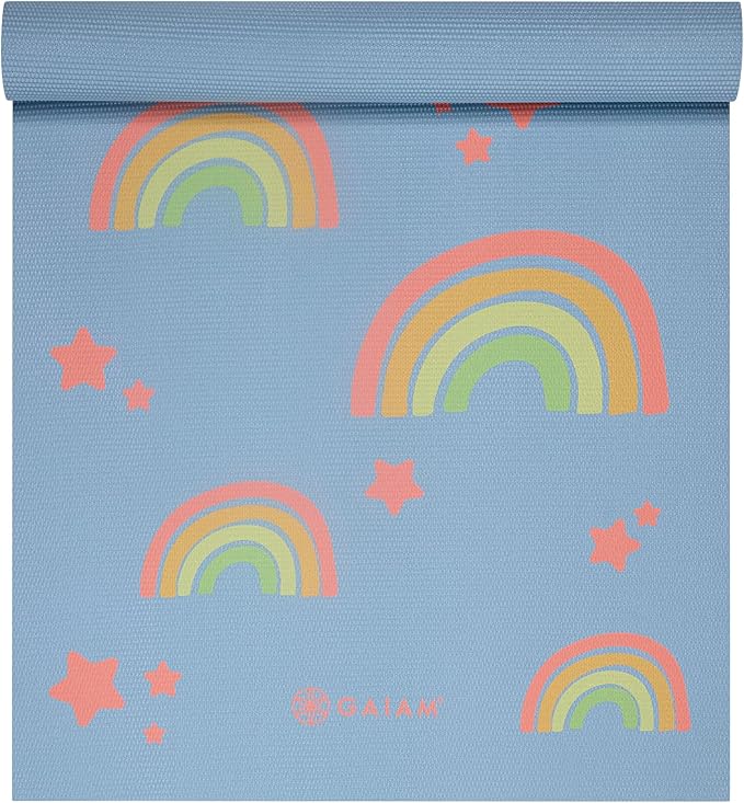 Gaiam Kids Yoga Mat Exercise Mat, Yoga for Kids with Fun Prints - Playtime for Babies, Active & Calm Toddlers and Young Children (60" L x 24" W x 3mm Thick)
