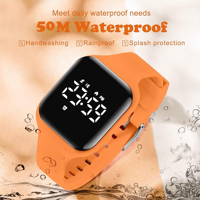 Kids Watches for Girls Boys Digital Sport Watch with Step Counter Pedometer Vibration Alarm Clock, No App Waterproof Fitness Tracker Kids Watch Boys Girls Teens Students Ages 5-16