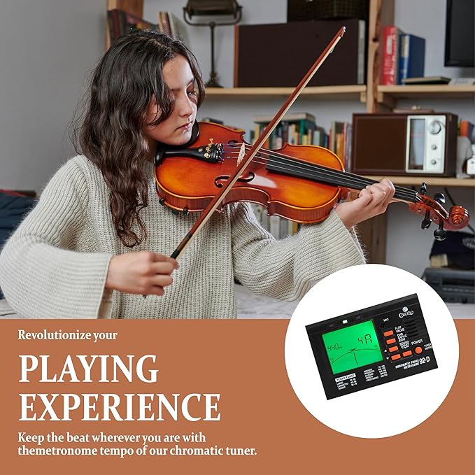 Cecilio 3/4 Violin Solidwood Violin with D'Addario Prelude Strings, Bow, Rosin, Tuner, Shoulder Rest & Lesson Book – Ideal for Beginners