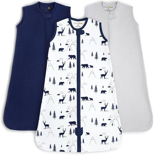 Mama Cheetah Baby Sleep Sack 0.5 TOG, Organic Cotton Baby Wearable Blanket with Two-Way Zipper, Swaddle Transition Baby Sleeping Bag for Newborn Infant Toddler Boy Girl, 0-3 Month