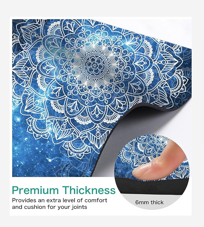 Non Slip Yoga Mat TPE Workout Mat for Men Women, Thick Workout Mat with Carrying Strap, Fitness Mats for Exercise, Yoga, Fitness, Pilates, Floor Workouts (72" x 24" x 6mm)